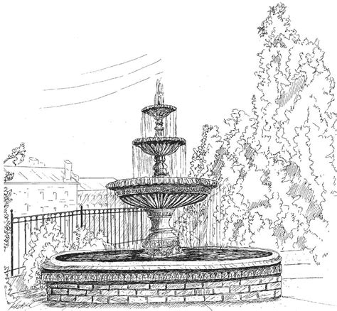 Water Fountain Sketch At Explore Collection Of