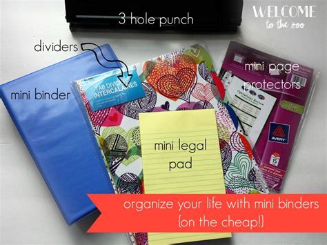 Organize Your Life With Mini Binders On The Cheap Printable Mini