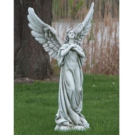 Divine Angel With Large Wings Statue For Garden Or Gravesite Amazing
