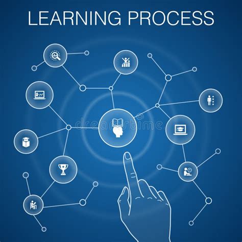 Learning Process Concept Blue Stock Vector Illustration Of Data