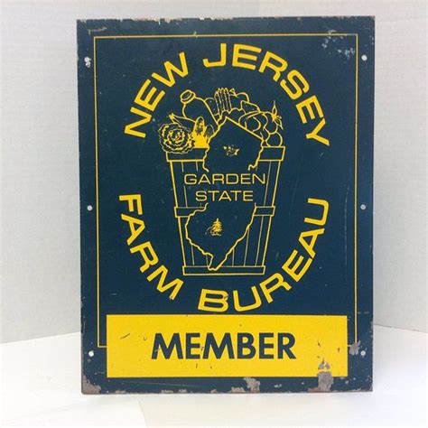New Jersey Farm Bureau Nj Produce And Dairy Metal Signage Etsy Metal Signage Vintage Metal