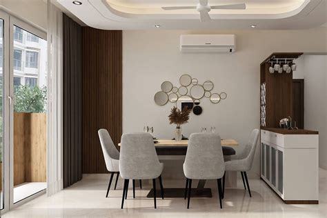 Low Maintenance Contemporary Styled Spacious Dining Room Design Livspace