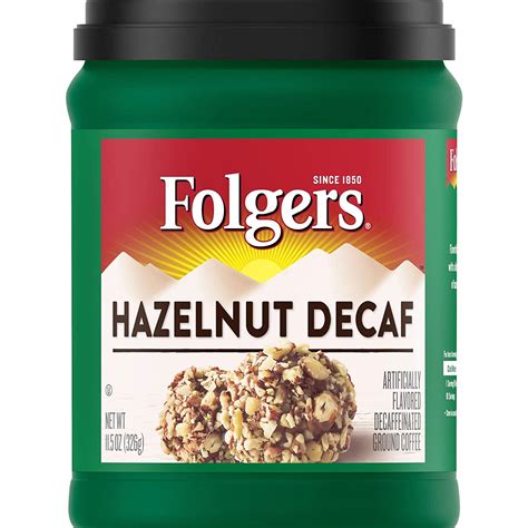 Amazon Com Folgers Hazelnut Decaf Flavored Decaffeinated Ground Coffee