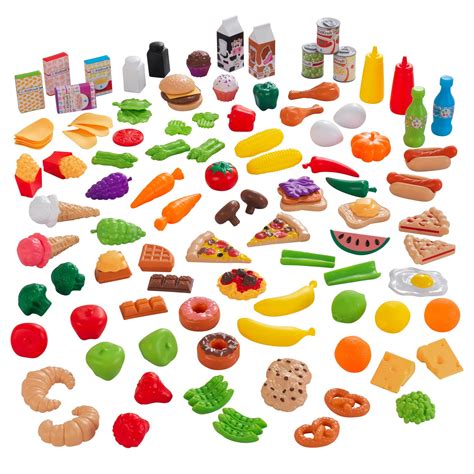 Kidkraft 115 Piece Deluxe Tasty Treats Play Food Set Plastic Grocery