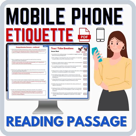 Mobile Phone Etiquette In The Workplace Reading Passage And Questions