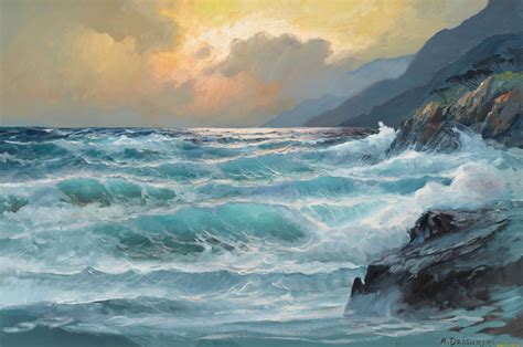 Tohad On Twitter Ocean Painting Sunset Painting Wave Painting