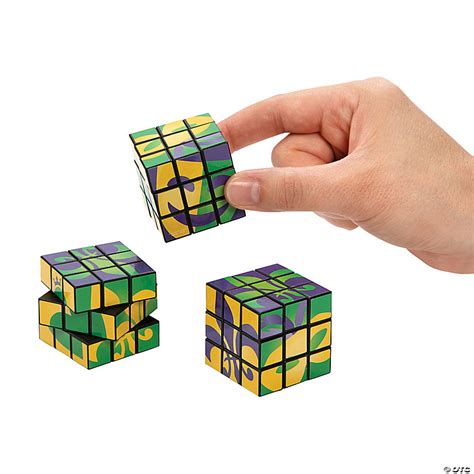Mardi Gras Mini Puzzle Cubes 12 Pc Discontinued