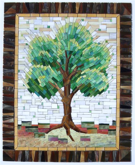 Sunny Tree Mosaic Art Tree Mosaic Mosaic Flowers