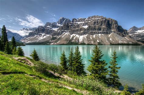 Parque De Estados Unidos Banff Pino Verde Lago Las Montañas