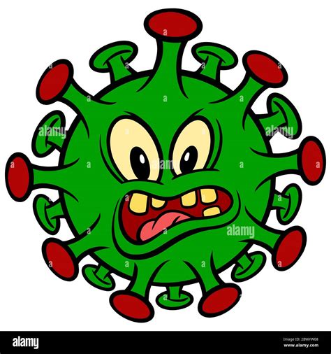 Covid 19 Virus Un Cartoon Ilustración De Un Virus Covid 19 Imagen