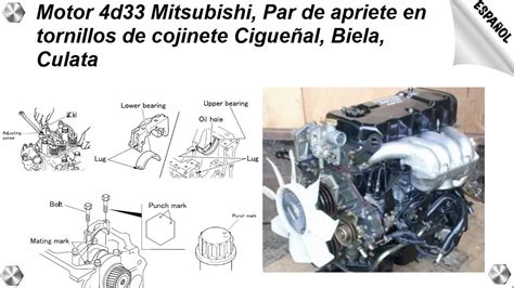 Motor 4D33 Mitsubishi Par de apriete tornillos de cojinete Cigueñal