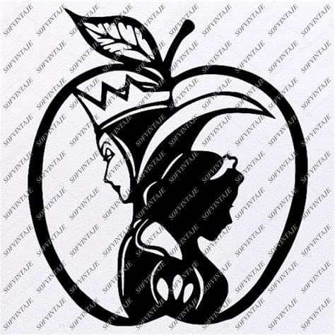 Free Snow White Holding Apple Svg