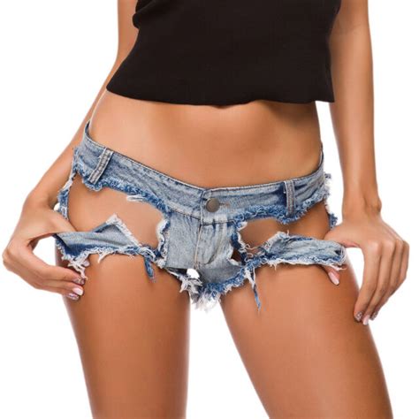 Women Mini Hot Pants Jeans Micro Shorts Denim Daisy Dukes Low Waist Big Hole Ebay