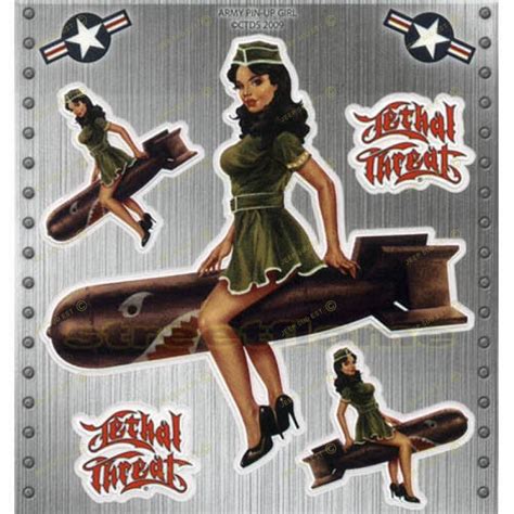 autocollant pin up army girl décalcomanies autocollants plaques autocollants deco