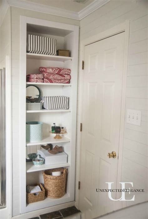 It introduces a softer dimension, color, pattern, and, most importantly, it'll. DIY Built In Shelving for My Bathroom | Bathrooms remodel ...
