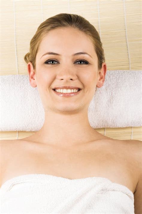 Happy Smiling Woman In A Spa Stock Image Image Of Girl Human 5572083
