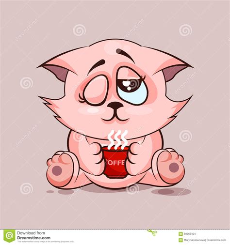 Cat Good Morning Stock Vector Illustration Of Character