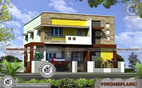 Front Elevation Of Small Indian Houses 75 Double Storey