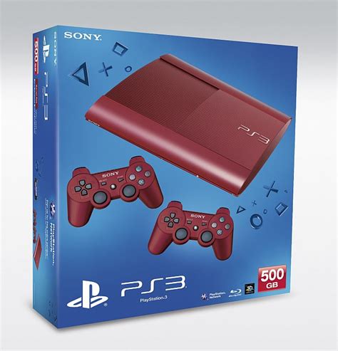 Sony Playstation 3 Ps3 Super Slim 500gb Garnet Red And Dualshock 3