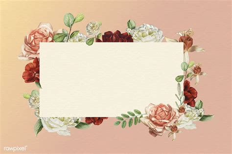 Flower Rectangle Frame Vector Template Premium Image By