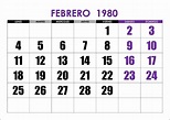 Calendario 1980 – calendarios.su