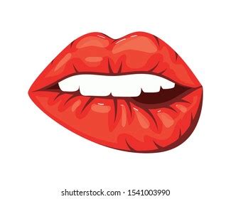 Sexy Woman Mouth Pop Art Style Stock Vector Royalty Free 1541003990