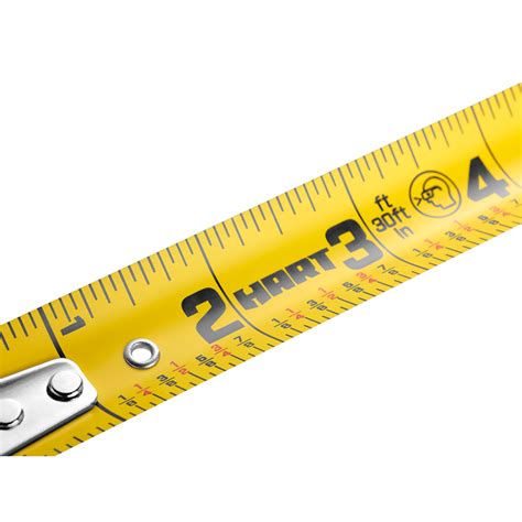 Hart 30 Foot Autolock Tape Measure Fraction Markings