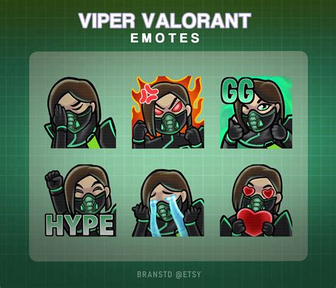 6x Viper Valorant Emotes Viper Emotes Twitch Emotes Etsy