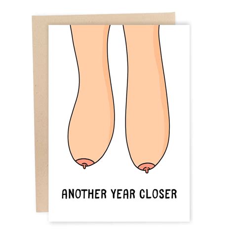 Another Year Closer Funny Birthday Card Saggy Boobs Rude Greeting Card For Wife Old Tits