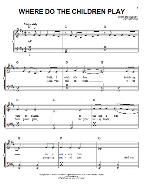 Where Do The Children Play Chords Sheet And Chords Collection