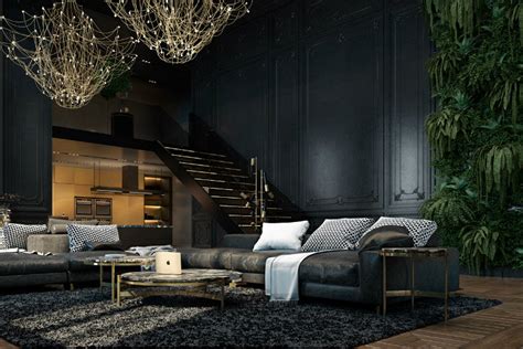 Decadent Black Color Scheme Interior Design Ideas For Living Spaces