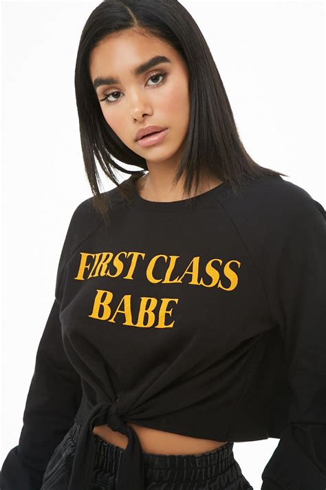 First Class Babe Graphic Crop Top