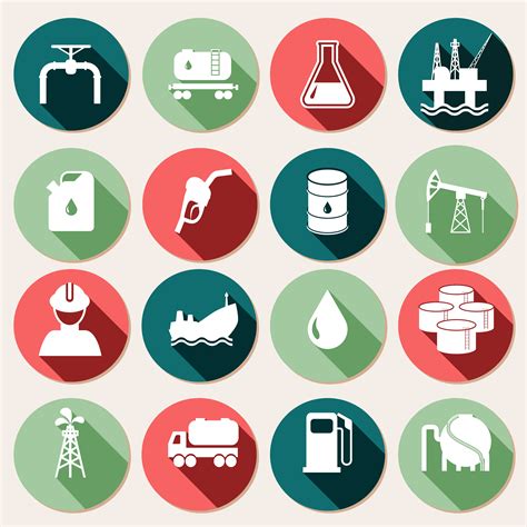 Oil Industry Icons Set 438111 Vector Art At Vecteezy