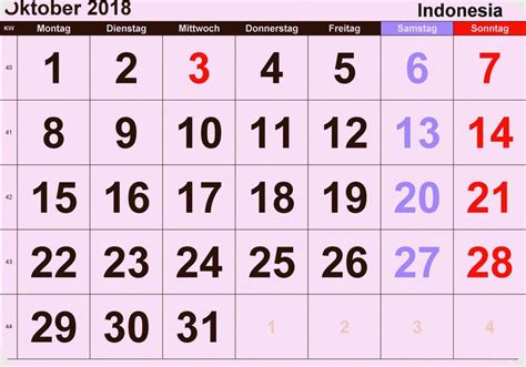 Denna oktober 2018 kalender är alltid praktisk att använda om du till exempel vill räkna ut när du har semester. Kalender Oktober 2018 Indonesia | Words, Indonesia, Word ...