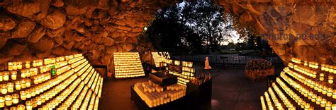 Grotto Candle Pano University Of Notre Dame Photography