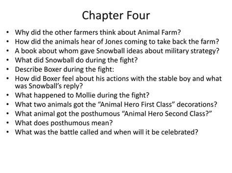Animal Farm Chapter 1 5 Questions Ppt