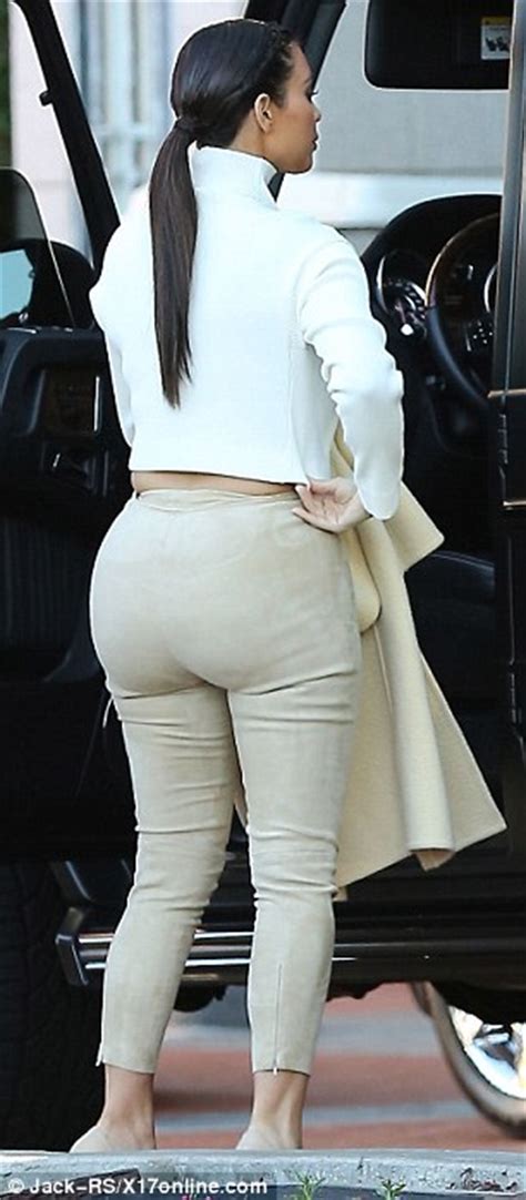 Kim Kardashian Steps Out In Very Tight Fitting Cream