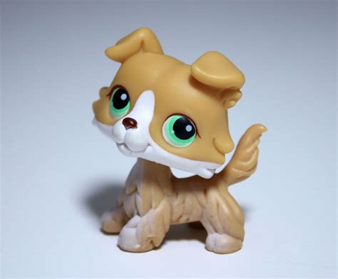 Littlest Pet Shop Blonde Collie 272 Green Eyes Ultra Rare Lps Puppy Dog