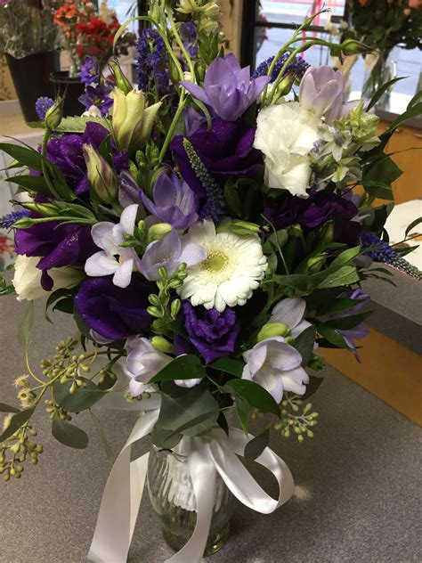Rachel Ls Bouquet Of Purple Lisianthus Lavender Freesia White