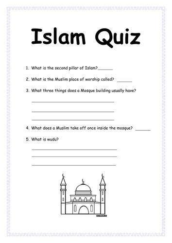 islam resources quizes worksheets islam  kids kindergarten
