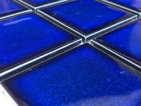 2x2 Cobalt Blue Glossy Porcelain Mosaic Tile Pool Rated Kitchen