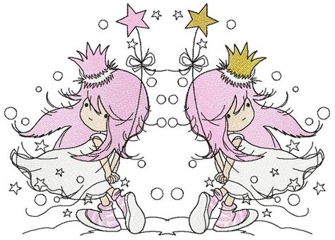 Pink Princess Machine Embroidery Design Embroidery Princess Etsy
