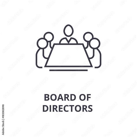 Board Of Directors Line Icon Outline Sign Linear Symbol Flat Vector