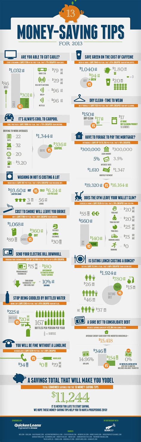 13 Money Saving Tips For A Richer 2013 Infographic