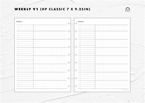Happy Planner Classic Size Weekly V1 Planner Printable Etsy