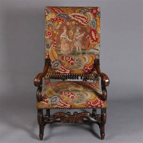 Antique victorian wingback chairs are upholstered with beautifully patterned fabric, and master craftsmanship turned them into pieces of art. Antique Renaissance Revival Mahogany and Tapestry Throne ...