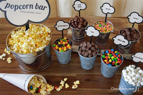 Diy Popcorn Bar With Printable Labels — Everyday Dishes And Diy