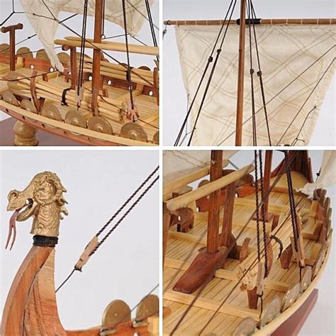 Generic 15inch Viking Drakkar Dragon Sailboat Unassembled Wooden Boat