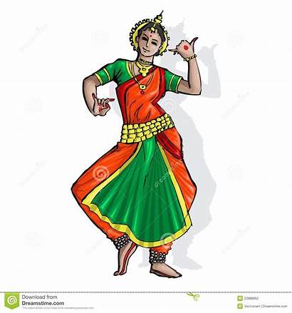 Indian Classical Dancer Odissi Illustration Vector Performing