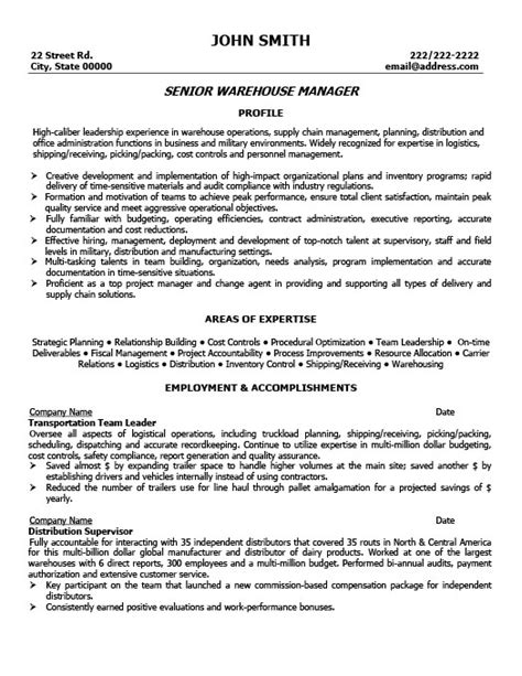 Warehouse Manager Resume Templates 11 Free Word And Pdf Samples